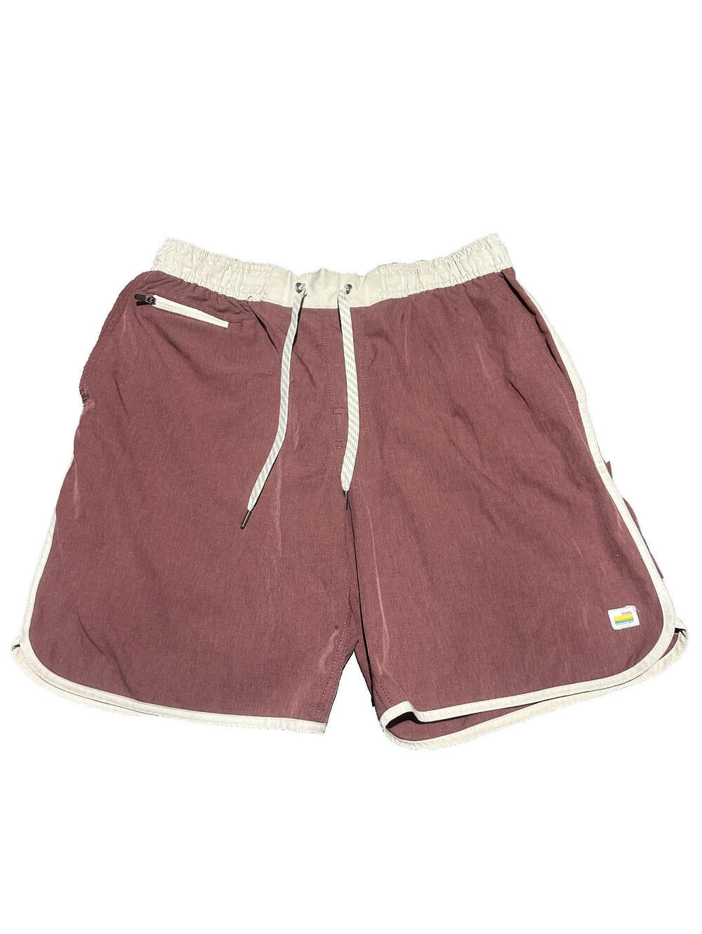 Vuori Shorts Men Medium M Red Banks 7" Performance Logo Unlined Gym Athletic